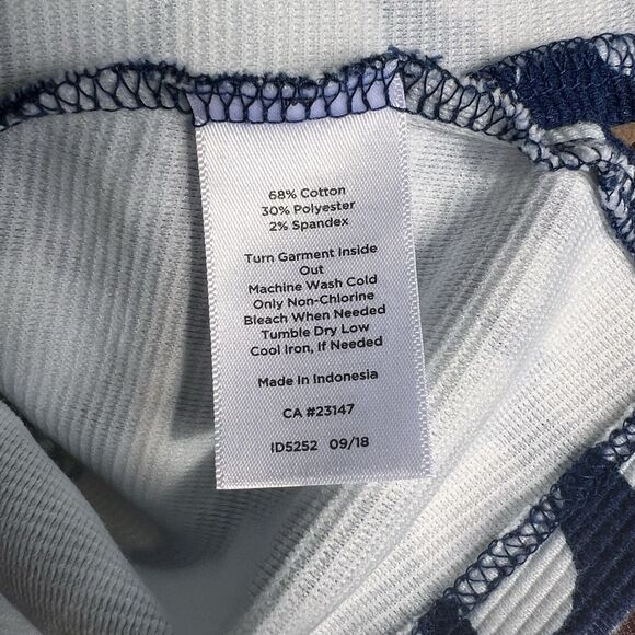 Talbots Navy Blue White Floral Top Women's Small Knit Blouse Cottagecore Flowers - Picture 7 of 14